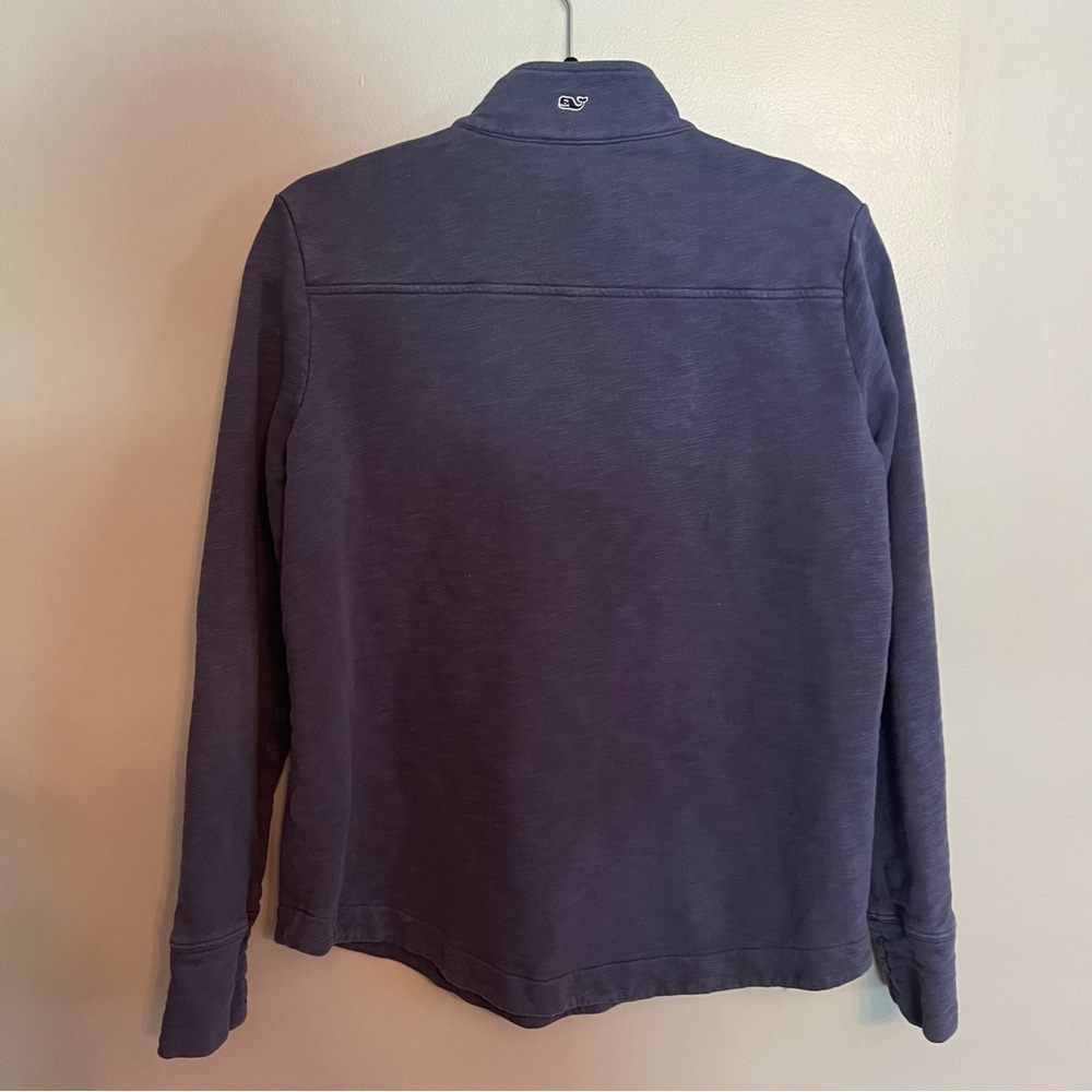 Vineyard Vines Shep Shirt 1/4 Zip Pullover Blue Pink Whale Logo Cotton Size S - Picture 4 of 6
